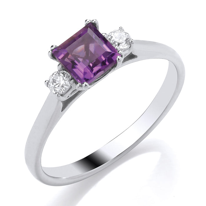 Square cut hot sale amethyst ring