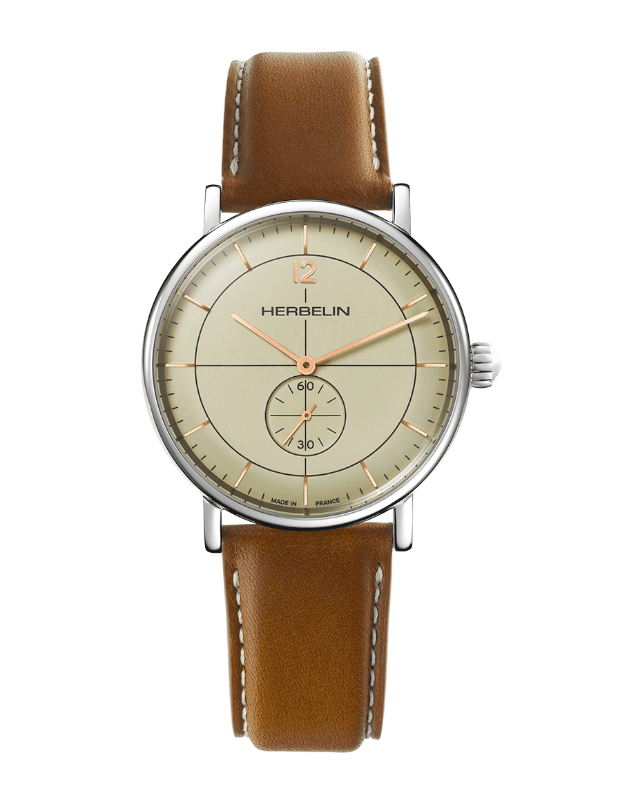 Mens Steel Herbelin Inspiration Watch on Leather Strap