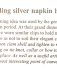 Hand Made Sterling Silver Napkin Hook