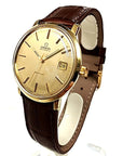 Pre-Owned Mens 18ct Gold Omega De Ville Watch on Leather Strap