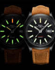 Mens Engineer II Green Beret Chronometer Ball Watch on Leather Strap