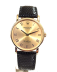 Mens 18K Gold Rolex Cellini Watch on Leather Strap