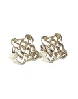 Pre Owned Sterling Silver Square Celtic Knot Stud Earrings