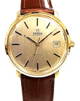 Pre-Owned Mens 18ct Gold Omega De Ville Watch on Leather Strap