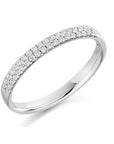 Platinum 0.37ct 2 Row Diamond Half Eternity Ring