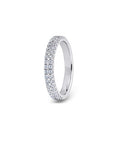 Platinum 0.37ct 2 Row Diamond Half Eternity Ring