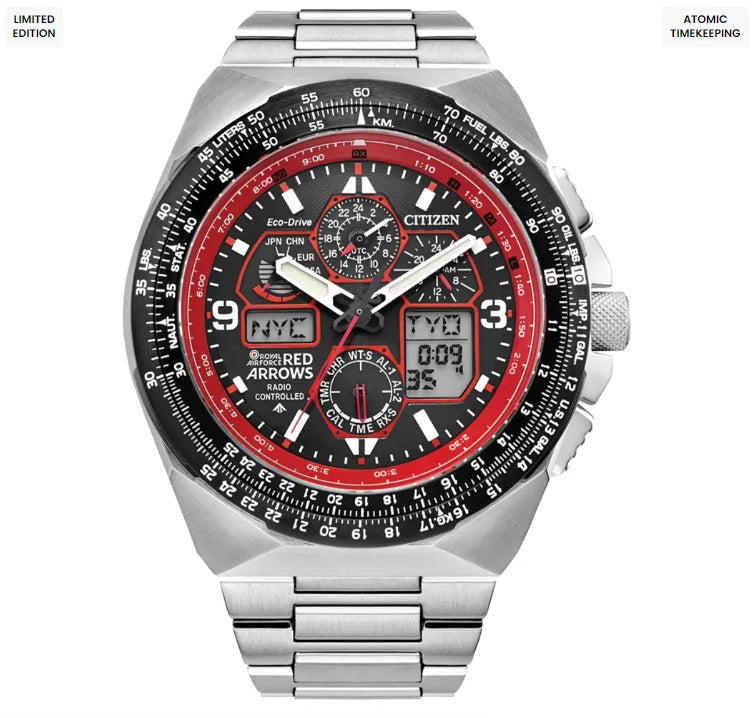 Mens Steel Limited Edition Red Arrows Citizen Eco Drive Watch on Bracelet