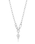 Sterling Silver Ania Haie Sparkle Drop Pendant Chunky Chain Necklace