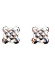 Pre Owned Sterling Silver Square Celtic Knot Stud Earrings